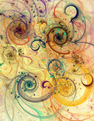 Naklejka premium Abstract swirling patterns in muted tones can represent the complexities of thoughts and the search for clarity.