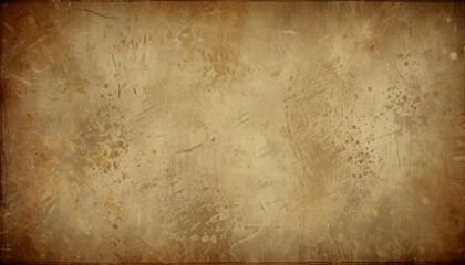 Abstract background with vintage textured surface in aged cream and brown tones featuring expressive ink splash
