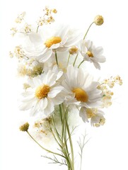 Fototapeta premium Beautiful chamomile plant illustration perfect for herbal, wellness, and natural remedy designs. Ideal for posters, prints, and botanical projects.