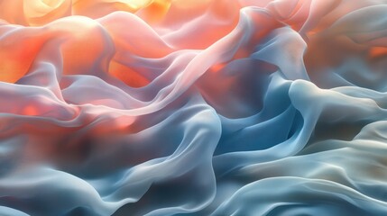 Obraz premium Soft pastel gradients in lavender, mint, and peach create a calm, harmonious abstract scene.