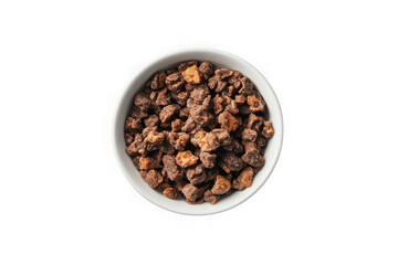 Fototapeta premium Bowl of chocolate peanut butter cup pieces candy dessert sweet treat confectionery delicious isolated on transparent background
