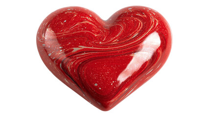 Obraz premium Red swirled heart shape abstract shiny valentines day romantic love design background image card decor glossy on transparent background