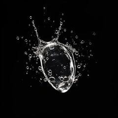 Water Splash in Black Background
