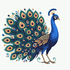Fototapeta premium peacock on white background