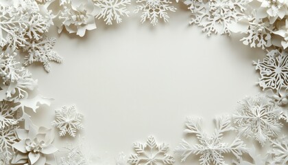 Winter paper art frame
