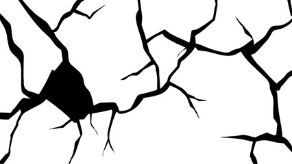 Vector grunge cracked texture style with cracked texture isolated on white background. 