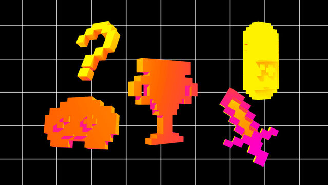 8 Bit Computer Game Icons