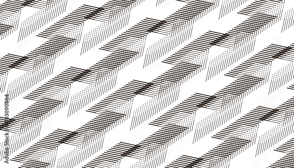 Aufkleber black and white abstract transition pattern with lines for sporty background and jersey design. mode