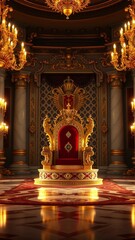 Obraz premium golden King Throne