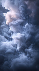 A beautiful display of light and dark contrast showcases flowing ethereal clouds in stunning detail.