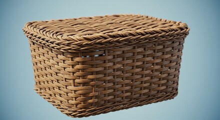 丁寧に編まれた角型バスケット 素朴な質感