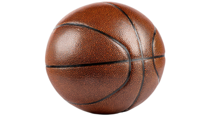 Classic brown leather basketball on studio shot high resolution image perfect for sports themes and designs game on transparent background