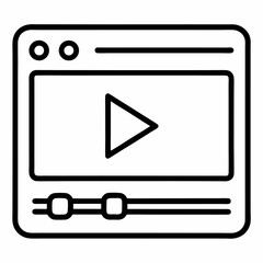 Video player icon on white background
