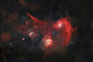 The cosmic nebula IC 405, photographed through an amateur telescope.