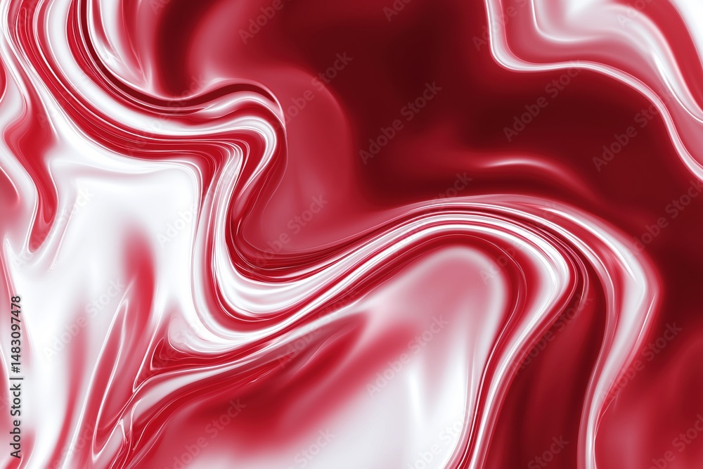Poster a red and white swirl pattern. the red is bold and the white is subtle. the pattern is abstract and 