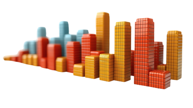 Abstract cityscape graphic data visualization