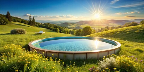 Aboveground Round Pool in Italian Countryside - Summer Idyll