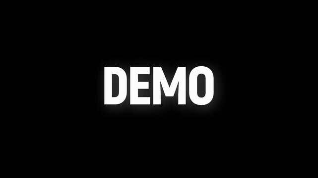 demo text word animation with vertically rotating effect. 4k web footage motion on Black white Background