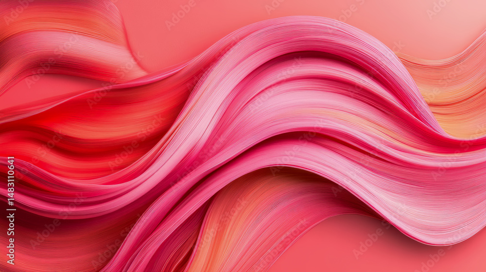Poster gradient wave abstraction: a flowing display of salmon and peach tones, excellent for presentation t