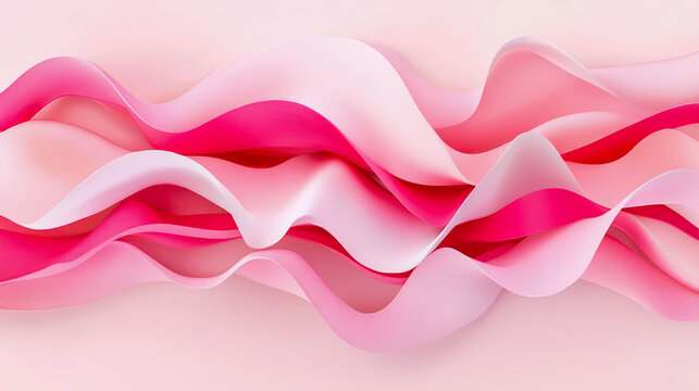 Abstract pink ribbon waves for presentation template