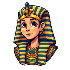 Egypt woman. A cartoon drawing of a woman wearing a headdress and a long dress