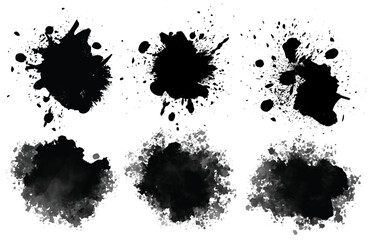 Grunge Ink Splatters and Smudges Set