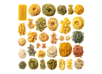 Diverse pasta varieties