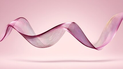Graceful fluid wave design with soft pink hues and smooth curves, ideal for creative backgrounds