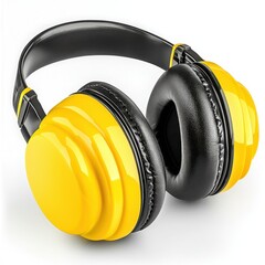 Bright yellow and black noise-canceling earmuffs designed for hearing protection and comfort.