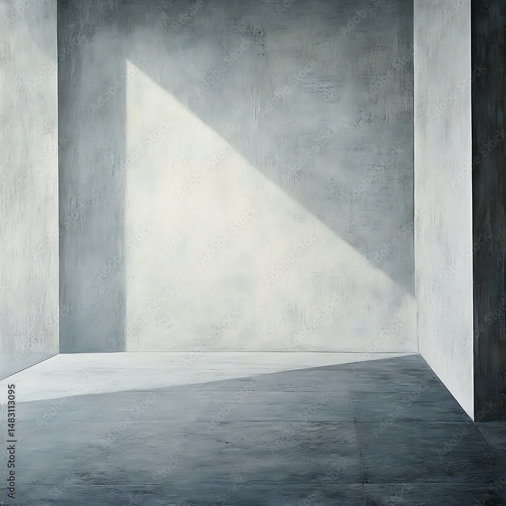 Poster empty room with light and shadow, modern minimalist design showcasing architectural space and textur