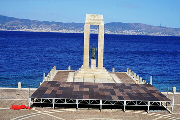 Statue of Athena on the Falcomat seafront in Reggio Calabria, Italy