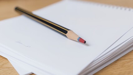 Naklejka premium Professional Home Office Setup - Pen and Paper on Notebook