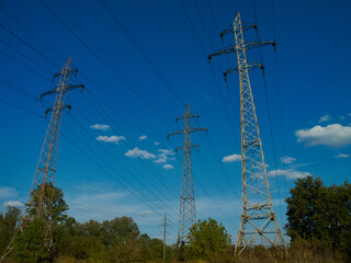 electricity pylon standing in outdoor