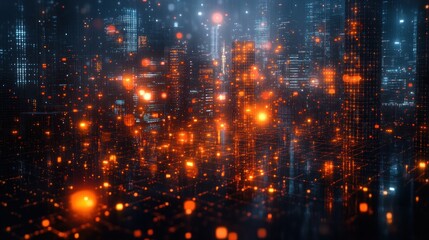 Fototapeta premium Futuristic city network