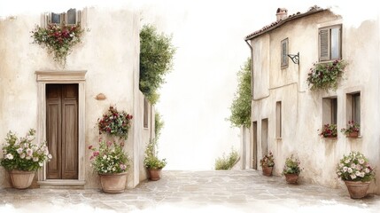 Fototapeta premium Exploring italy's old town architecture a vacation painting perspective in a charming environment