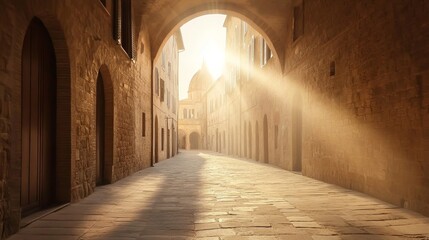 Fototapeta premium Exploring italy's old town a painting of architectural beauty holiday vibes and stunning viewpoints