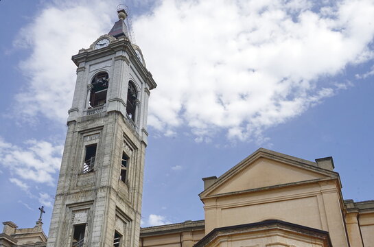 Bell tower of the cathedral of Oppido Mamertina, Calabria, Italy