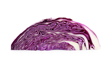 Fototapeta premium Cut fresh red cabbage isolated on white