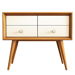 Mid-century modern nightstand with two drawers