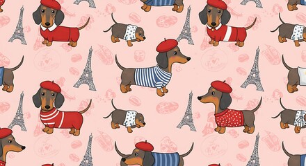 Dachshund Dreams of Paris