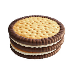 Two layered sandwich cookies with creamy filling