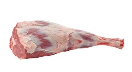 Raw Lamb Leg Isolated on White Background, Fresh Lamb Leg Cut Perfect for Meat Advertisements, Premium Lamb Leg Ideal for Recipes, lamb leg PNG image