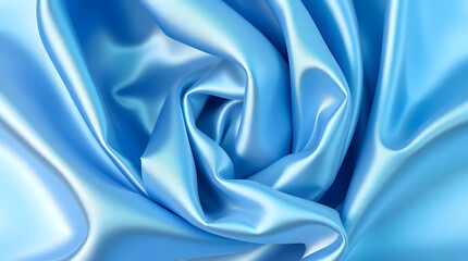 Obraz premium Close-Up View of Elegant Light Blue Silk Fabric Texture Smooth, Soft, and Luxurious Drapes, Ideal for Fashion Design and Textile Industry
