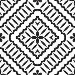 Simple flower mandala outline with black silhouette

