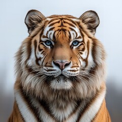 Fototapeta premium Majestic Bengal Tiger Close up Portrait Stunning Blue Eyes Wild Cat