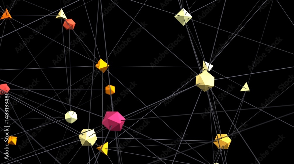 Aufkleber Modern abstract background of interconnected polygons. Ideal for technology, network, and connection concepts.