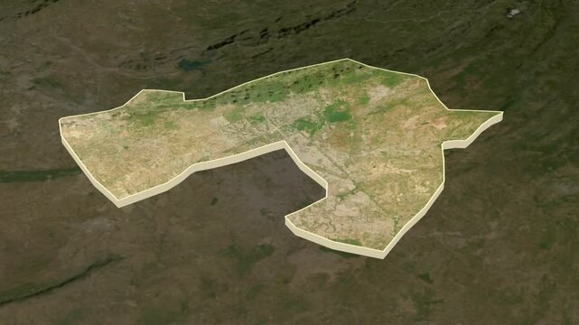 Islamabad - F.C.T. region of Pakistan, extruded. Satellite map