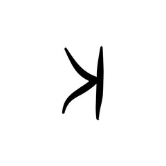 Hand drawn Phoenician alphabet