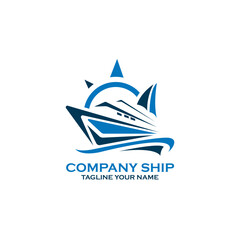 Cruise Ship Logo Design  Modern Yacht Icon for Travel and Maritime Businesses