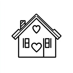 Simple home icon with hearts